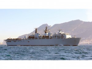 Cougar 14 arrive at HMNB Gibraltar en-route eastwards.