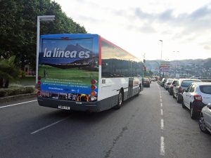 Bus promocion turistica La Linea en Pontevedra