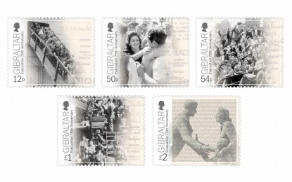 La nueva serie de sellos gibraltareños conmemorativos del 75º aniversario de la Evacuación establecen un record filatélico mundial