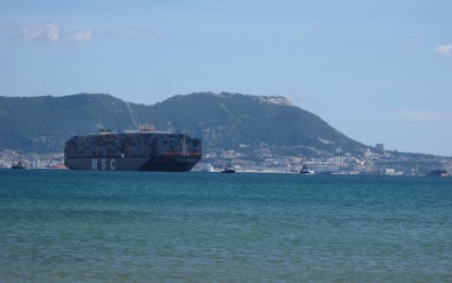 MSC Oscar en Europa, en la terminal de APMT en el Puerto de Algeciras
