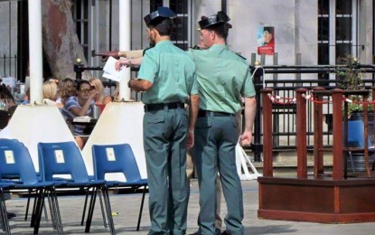 Representación de la Guardia Civil en el acto militar celebrado esta tarde en Casemates de Gibraltar