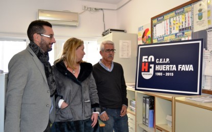 Juan Franco y Rosa López visitan el colegio Huerta Fava que celebra su quincuagésimo aniversario