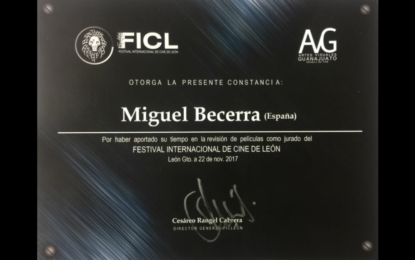 El Festival de cine de León, en Mexico, felicita a Miguel Becerra