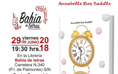 Presentación y firma del libro “No Hay Tiempo” de Annabelle Rios, en la librería Bahía de Letras, en el C.C. Bahía Plaza en Palmones