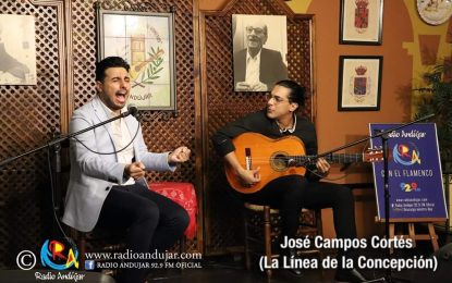 El cantaor linense José Montoya, Morenito Hijo, en la final del Concurso de Jóvenes Flamencos de Andújar