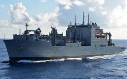 El buque de la Marina de los Estados Unidos USNS Medgar Evers arriba a la Base Naval de Gibraltar