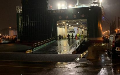 El primer ferry desde Algeciras con productos de origen animal procedentes del Reino Unido ha llegado hoy a Gibraltar