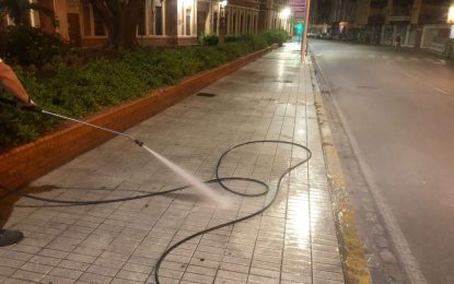 Los trabajos de desinfección de Limpieza se han centrado en las inmediaciones del Hogar Betania y avenida de España