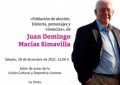 El sábado, presentación del libro “Población de Aluvión. Historia, personajes y vivencias”, de Juan Domingo Macías