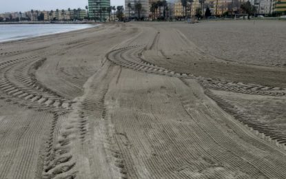 Retirados más de 10.000 kilos de algas de la playa de Poniente