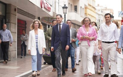 Moreno, en su visita a La Línea, ve en las encuestas un “acicate” como tendencia favorable a las políticas del PP que crean empleo