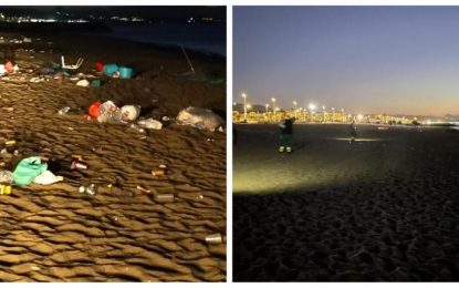 El Ayuntamiento despliega un dispositivo especial de limpieza de playas tras la Noche de San Juan