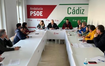 Manuel Caeiro, en el Comité de campaña del PSOE en la provincia