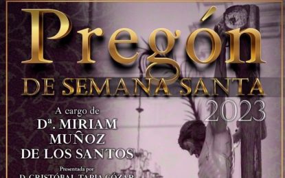 Miriam Muñoz de los Santos pregonará la Semana Santa este domingo en la iglesia de San Isidro Labrador