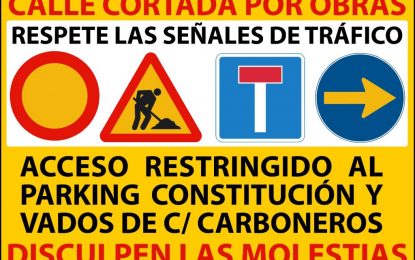 Movilidad Urbana anuncia nuevos cortes al tráfico de vehículo en la Plaza de la Constitución a partir del lunes motivados por las obras de reurbanización de la Avenida de España
