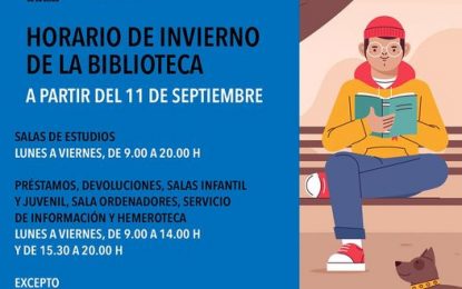 La Biblioteca Municipal José Riquelme retomará el horario de invierno a partir del lunes