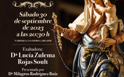 Lucía Zulema Rojas Soult será la encargada de llevar a cabo la quinta exaltación de la patrona de la Villa