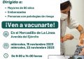 Salud recuerda la campaña de vacunación contra covid y gripe que se pone en marcha este miércoles en el mercadillo