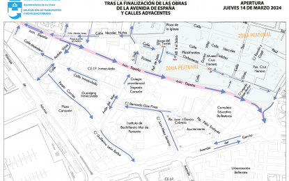 El Ayuntamiento informa de las modificaciones de tráfico a partir de mañana con la reapertura de la avenida de España