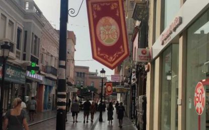 Festejos engalana con banderolas el centro de la ciudad con motivo de la Salida Extraordinaria de la Inmaculada el próximo día 15