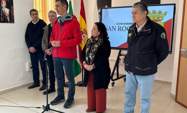 Pedro Sánchez visita San Roque para conocer las consecuencias de los temporales