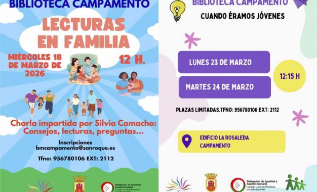 Bibliotecas y Asuntos Sociales plantean dos actividades en la nueva biblioteca de Campamento