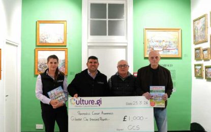 Gibraltar Cultural Services entregó un cheque a Pancreatic Cancer Awareness Gibraltar