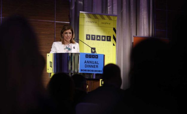 La ministra Arias-Vasquez expone las prioridades empresariales del Gobierno en la cena anual de la GFSB