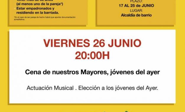 El plazo para inscribirse a la Cena de Mayores de Guadiaro finaliza el jueves 25
