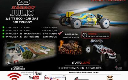 Este sábado, carrera nocturna de coches de radiocontrol en el circuito sanroqueño de este deporte   