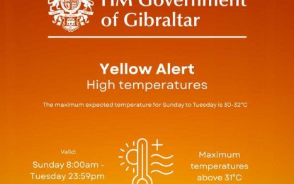 Alerta amarilla por altas temperaturas: ¡Manténgase alerta! (31 °C o más)  Del domingo 2 al martes 4 de agosto, todo el día