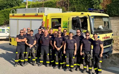 Bomberos del Parque de San Roque ayudan en el incendio de Ávila