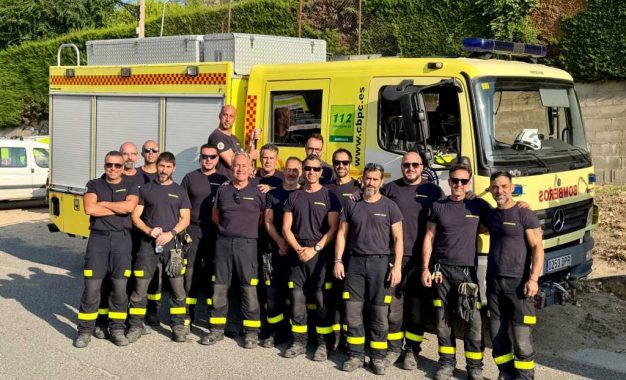 Bomberos del Parque de San Roque ayudan en el incendio de Ávila