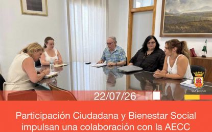 Participación Ciudadana y Bienestar Social impulsan una colaboración con la AECC para desarrollar actividades en San Roque