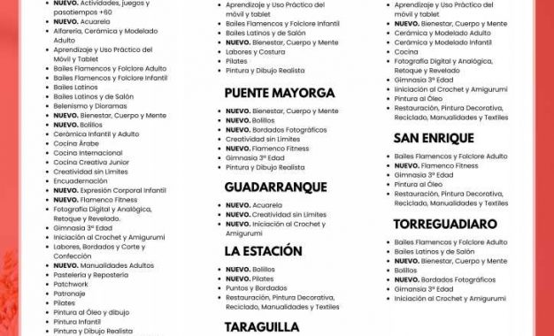 La UP oferta más de 80 talleres repartidos por todo el municipio el próximo curso 2026/2027