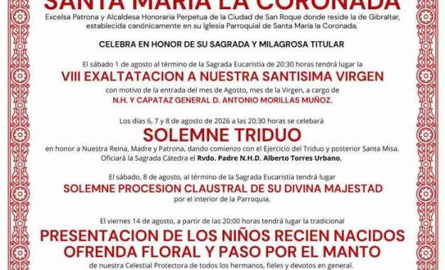 San Roque prepara la celebración de la festividad de la Patrona