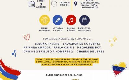 Acto benéfico “Unidos por Venezuela”, el lunes en la playa de Torreguadiaro