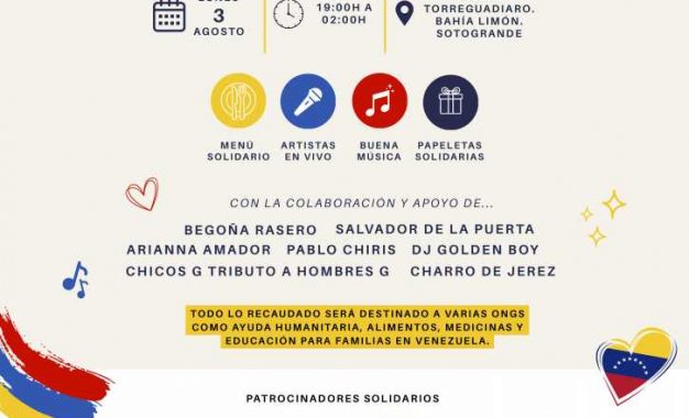 Acto benéfico “Unidos por Venezuela”, el lunes en la playa de Torreguadiaro
