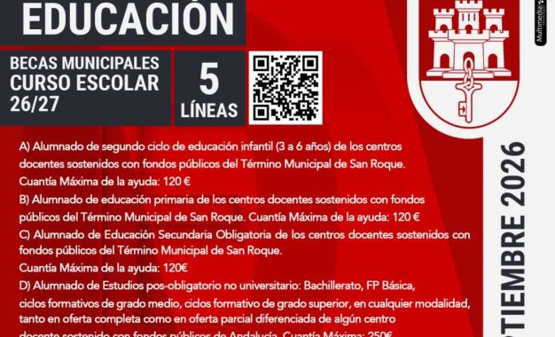 Comienza el plazo para solicitar las becas municipales, que finaliza el miércoles 30