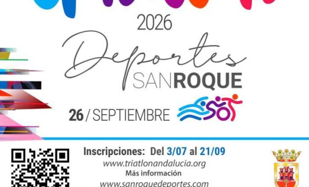 Hasta el 21 de septiembre está abierto el plazo de inscripción en el XII Triatlón San Roque 2026