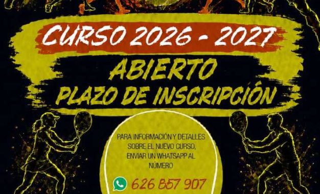 Abierto el plazo de inscripción para el nuevo curso de tenis y pádel