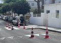 Pintado de los pasos de peatones en los accesos a los centros educativos